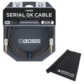 BOSS BGK-15 Serial GK Cable for Synthesizer Effects Device 4.5 m + Keepdrum Microfibre Cloth