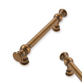 ZAUYX 2-Pack 3inch(76mm) Hole Center Antique Brass Cabinet Pulls Solid Heavy Duty Kitchen Cabinet Hardware for Cupboard Drawer Pulls Cabinet Handle