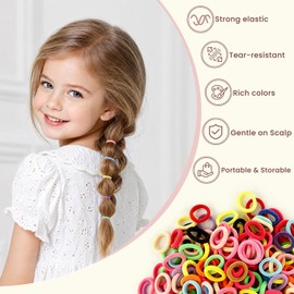 1425Pcs Baby Hair Ties, No Damage Elastic Rubber Bands, Multicolor