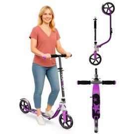 Adult Scooter with Big Wheels | Adjustable Height, Foldable Aluminum Frame | Smooth Ride for Urban Commuting and Outdoor Fun | Suitable for Teens 8-12 | 265 lbs Weight Limit