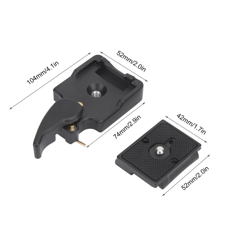 Alloy Quick Release Plate Adapter with 3/8in to 1/4in Screw