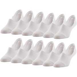 PEDS Women's Lightweight Mid Cut No Show Socks, 12-Pairs, White with Gel Strip, Medium