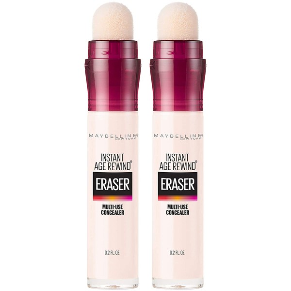 Maybelline Instant Age Rewind Eraser Dark Circles Treatment Multi-Use Concealer, Cool Ivory, 0.2 Fl Oz (Pack of 2) (Packaging May Vary)