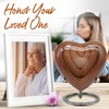 Metallic Wooden Print Heart Urn for Human Ashes Men &