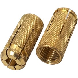 (Pack of 10) Brass Drop in Anchors 5/8" x 1-3/4" (M16 x 45 mm), Bolt Sleeve, Expansion Wall Dowels, Masonry Concrete Anchor