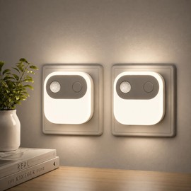 Emeritpro Night Light Socket, Pack of 2 Socket Light with Motion Sensor