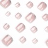 Square Press on Toenails Pink Fake Toenails with Glitter Design