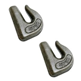 TGBoBiFiveY 2 Pack 3/8'' Weld-On Forged Clevis Grab Chain Hooks, Heavy Duty Grade 70 Load Limit: 6600 lbs fit Welding onto Tractors or Excavators, Truck, Forklift, Trailers, Car