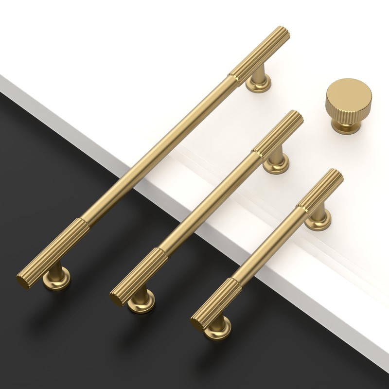 Asidrama 10 Pack 5 Inch(128mm) Champagne Bronze Cabinet pulls Kitchen