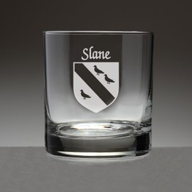 Slane Irish Coat of Arms Tumbler Glasses - Set of 4 (Sand Etched)
