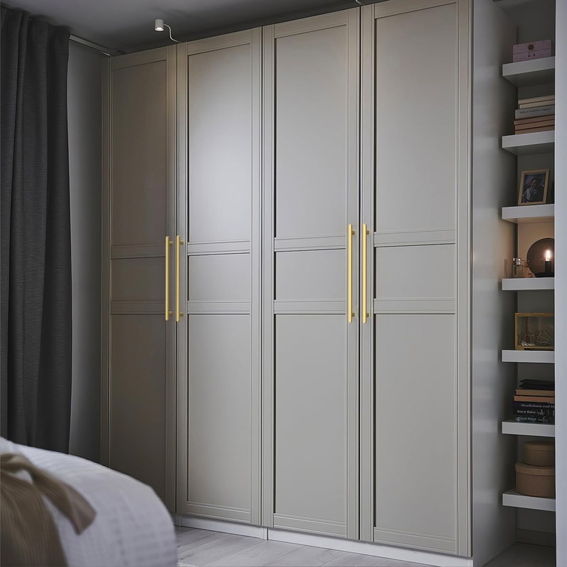 KNOKLOCK 10 Pack 10 Inch(254mm) Kitchen Cabinet Handles Brushed Gold