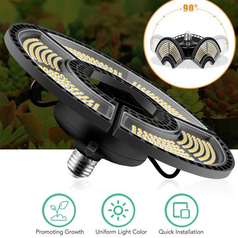 Plant Light Waterproof Foldable Flower Grow Lamp Full Spectrum E26