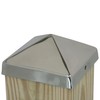 6x6 Stainless Steel Pyramid Post Caps (4-Pack) - Extended Lip