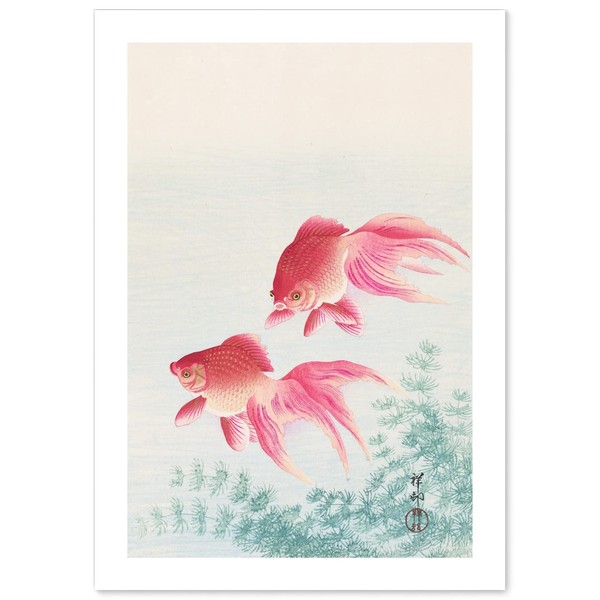 Kohara Koson Poster Goldfish Japanese Painting A3 Size Made in Japan Interior Wallpaper Painting Art Wallpaper Poster