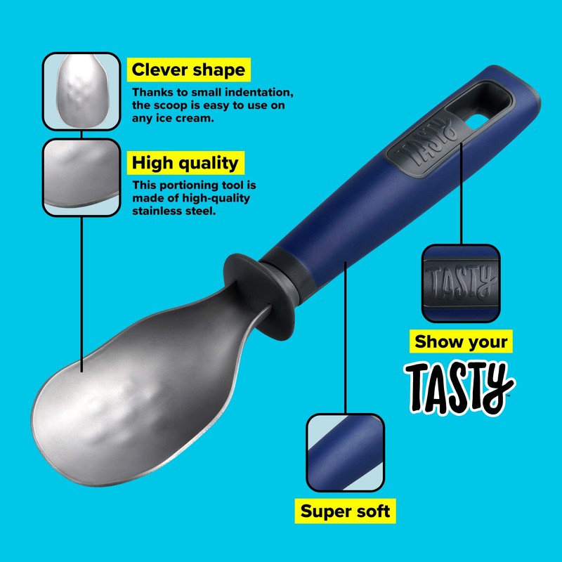 Tasty Everyday Ice Cream Scoop, Ice Cream Portioner, Stainless Steel