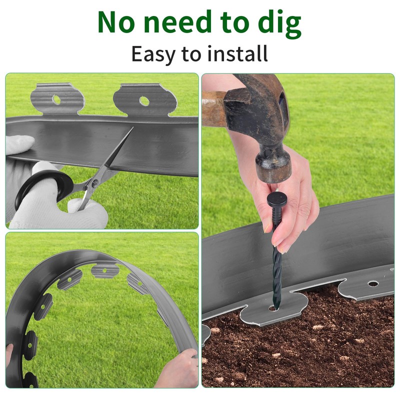 Landscape Edging 4in Garden Edging Borders No Dig 33ft