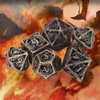 7pcs Copper Dice Set Polyhedral Hollow Clear Number Balancing Table