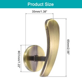 sourcing map 4Pcs Curtain Holdback, Aluminum Alloy Wall Mounted Drapery Tiebacks Holder Curtain Hooks for Living Room Bedroom Office (Bronze)