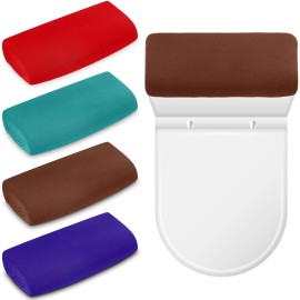 Hoolerry 4 Pcs Toilet Tank Lid Cover Back of Toilet Top Cover Replacement with Elastic...
