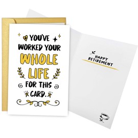 Obbyidk Funny Retirement Card for Coworker, Happy Retirement Cards Gifts for Friend Family, You've Worked Your Whole Life for This Card