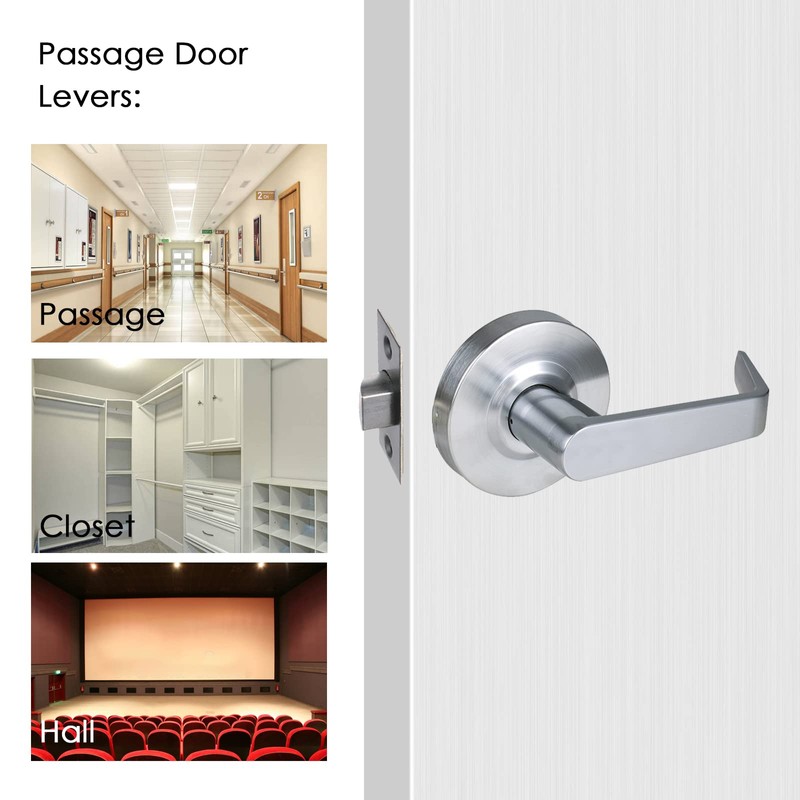 HISAFE 70mm Latch Commercial Door Lever Passage Lever Door Lock
