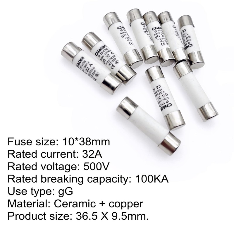 JZK Ceramic Fuses 32 Amp 32 A R015 RT18 10
