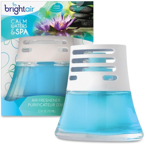 Bright Air 900115Ct Scented Oil Air Freshener Calm Waters and Spa Blue 2.5Oz 6/Carton