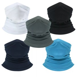 Unbranded Cooling Neck Gaiter Scarf UV Sun Shield Face Mask Cover Cycling Fishing Bandana - Style2 Dark Blue