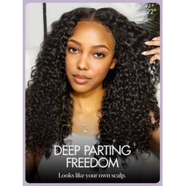 LUVME HAIR 7x6 HD Lace All-Day Comfort Wig PartingMax Lace Wigs Messy Curly Lace Front Wigs Human Hair Pre Cut Plucked Lace Frontal Glueless 16 Inches Natural Black Color