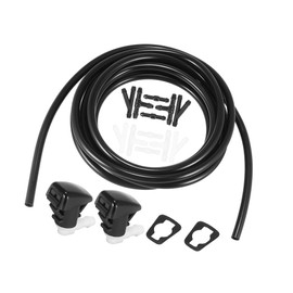 TUCKBOLD Front Windshield Washer Hose Kit Fit for Dodge Durango with 3 Meter Washer Fluid Hose 12 Pcs Hose Connectors - Pack of 15 Black Automotive Parts