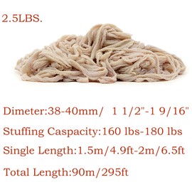 Natural HOG Casings for Sausage Making, 2.5LB, Durable and Tear-Resistant Sausages, Makes 230lb