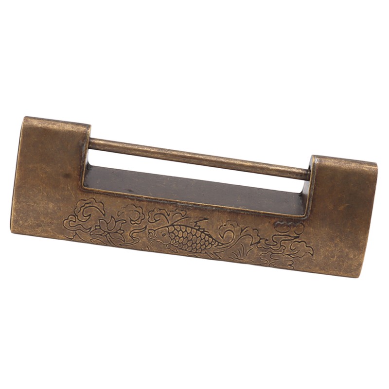 Antique Style Lock Spacing 5.9cm Auspicious Fish Lock Chinese Locks