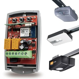 Selridasia 2-Channel Smart Garage Door Opener 2.4GHz WiFi WLAN Receiver Compatible with Ecostar Liftronic Novoferm Novoport Normstahl Garage Door Opener