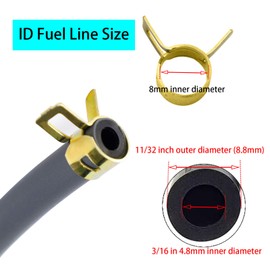 DVBB 5/32 Inch ID Fuel Line Vacuum Hose 10 Feet Compatible with Husqvarna Small Engines Chainsaw Weed Eater Wacker Leaf Blower String Trimmer Automotives w/ 20 Clamp Rubber 4mm 5/32 Inch ID Fuel Line