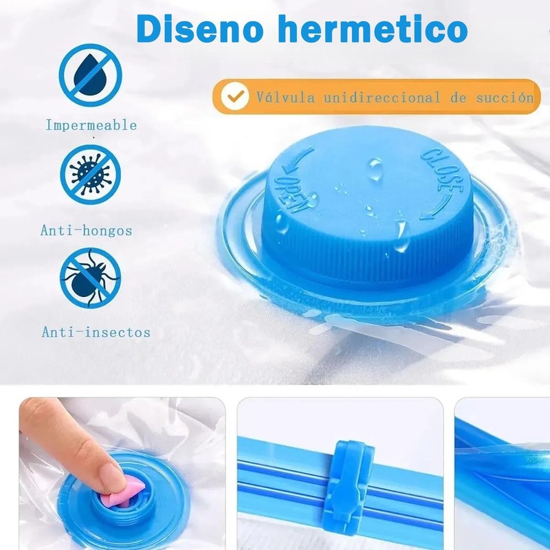 12 Bolsas de Almacenamiento de Compresión para Ropa con Bomba
