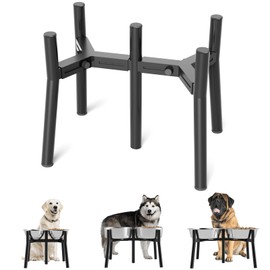 SHAINFUN Adjustable Dog Bowl Stand for Large & Medium Dogs, Raised Dog Food & Water Bowl Holder, Fits 7-10.6" Wide Bowls, 11" Tall, 2-in-1 Design Tall Dog Food Bowl Stand, Bowl Not Included