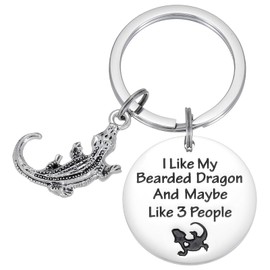 HUTIMY Bearded Dragon Keychain Gifts for Women Men Lizard Themed Stuff Reptile Lizard Key Chains