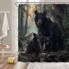 YNFUQANLN Black Bear Shower Curtain Wild Animal Forest Junge Rustic