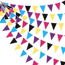 32Ft 80s Party Decorations Back to The 80s Party Triangle Flag Pennant Bunting Banner Fabric Garland Streamers for 80s Retro Hip Hop 1980s Throwback Birthday Rock Hippie Party Decor Supplies
