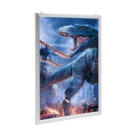 ReqianXH LED Poster Frame with Adjustable Brightness Wall Mounted 24"X36" Magnetic LED Lightbox Advertising Display for Exhibitions, Advertisements, Signs, And Decorations (Silver)