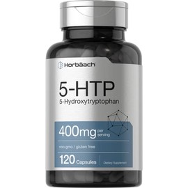 Horbäach 5-HTP 400 mg, 5-HTP Extra Strength, Sin OMG, sin gluten, 5 hidroxitriptófano - 120 cápsulas