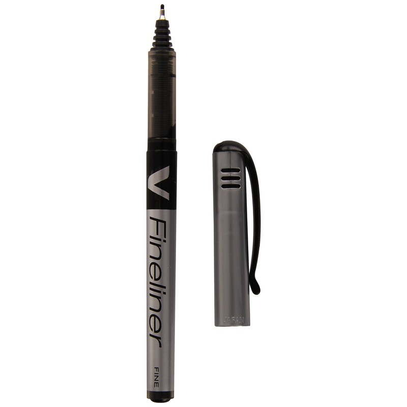 Pilot V Fineliner Liquid Ink 1.2 mm Tip - Black,