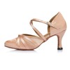 Minishion Women's Closed Toe Dance Heels Comfortable Ballroom Dancing Pumps