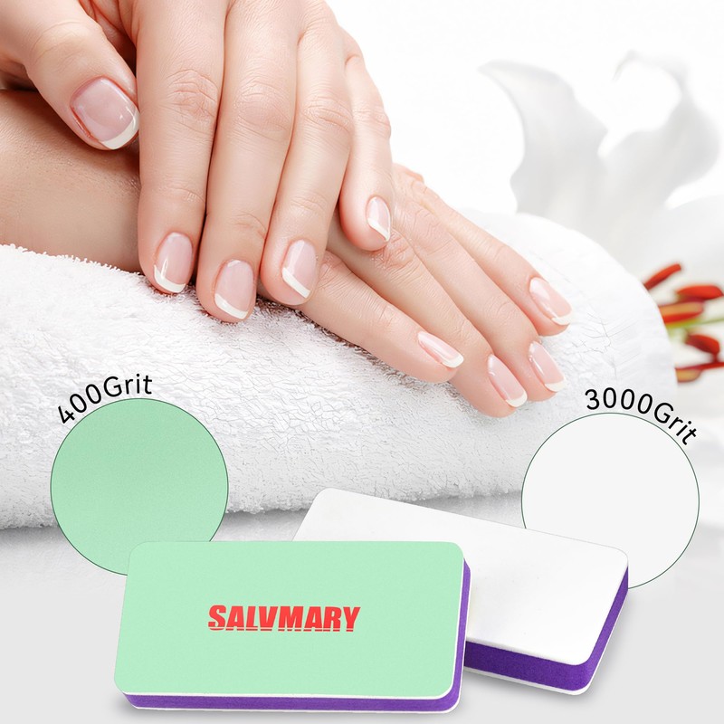 SALVMARY Nail Shiner Buffer Block - 400/3000 Grit Nail Shine