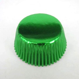 Green Foil Metallic Paper Muffin Cupcake Liners case Baking Cups 100 pcs,Standard Size 2x1.25inch