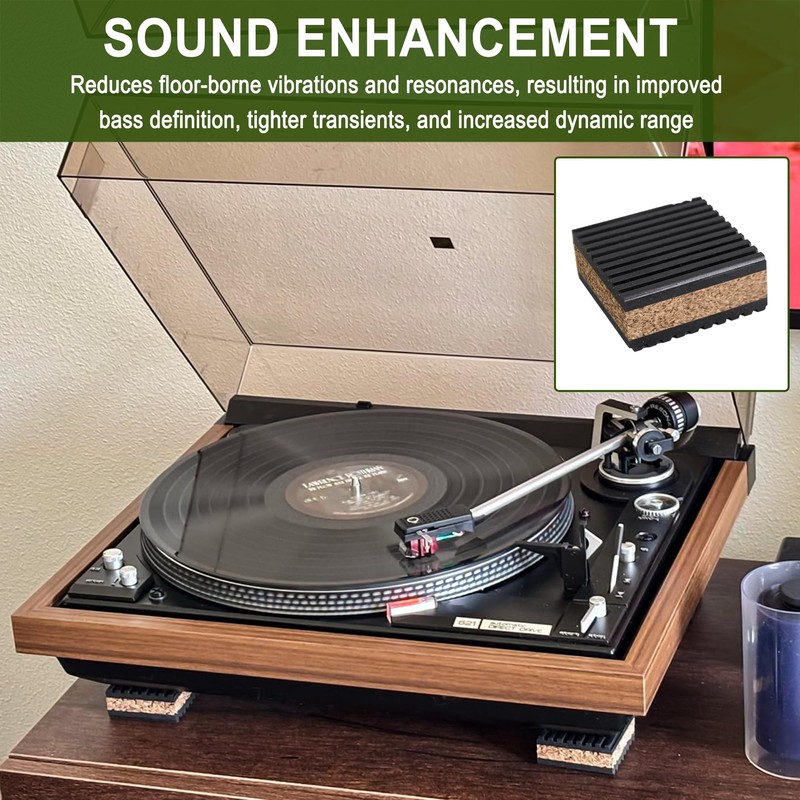 4 Pack Sound Isolation Pads, Cork Pads,2” x 2” x