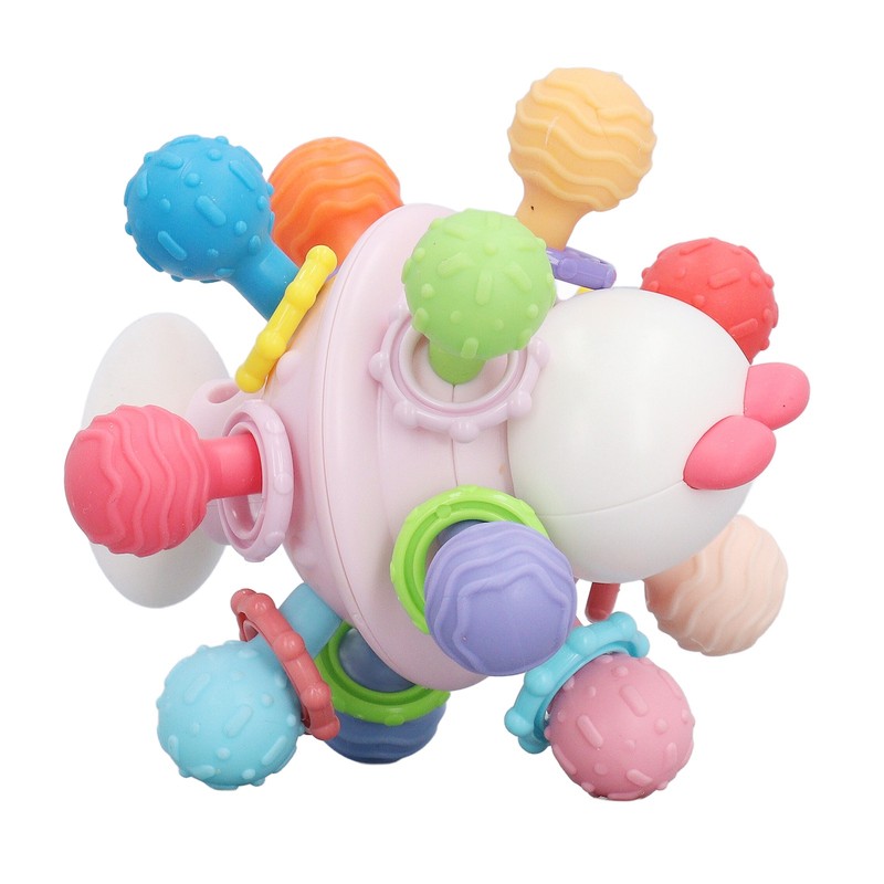 Baby Sensory Teether Toy Balls Chew Teething Ball Rattle Grasping