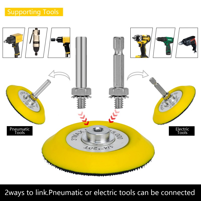 Professional 138PCS 3 Inch Sanding Disc Kit 60-10000 Grit Hook