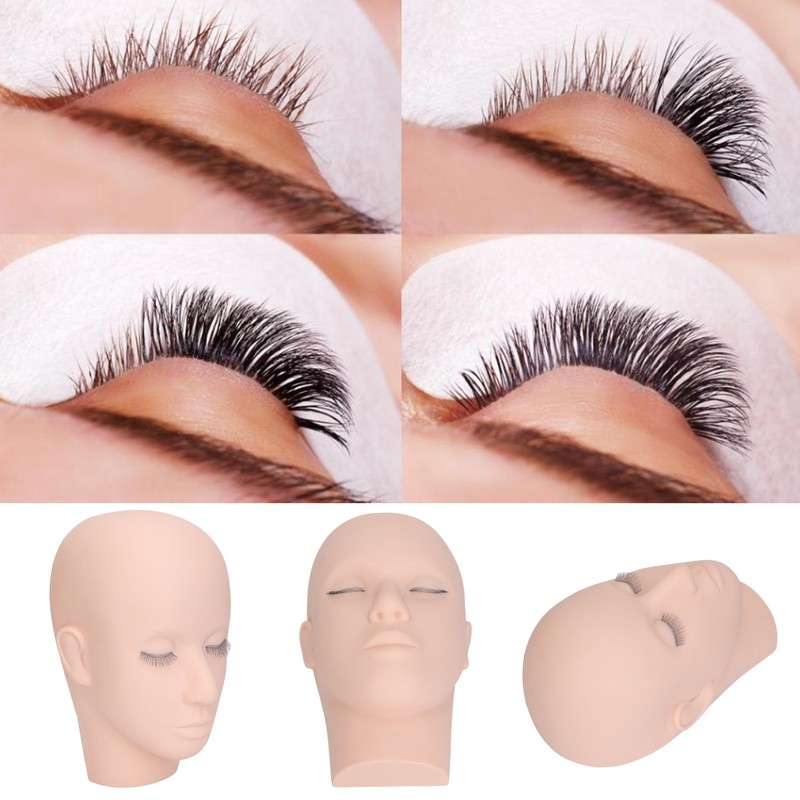 Eyelash Mannequin Head 3 Layers High Density Lash Extension Makeup