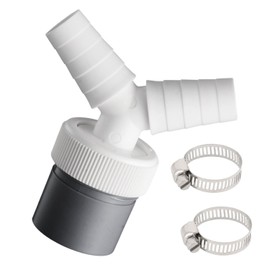 Drain Adaptor for Dishwasher and Washing Machine, 19-24 mm(0.75"-0.95") Double Connection Pipe Thread Y Adapter with 2pcs Hose Clamp for Hose with Input Connector of Outlet 40 mm Pipe